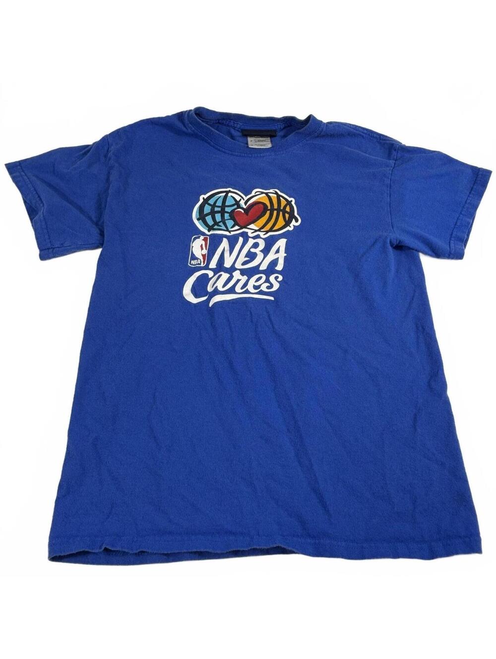 Vintage Blue Y2K NBA Cares T-Shirt Size S